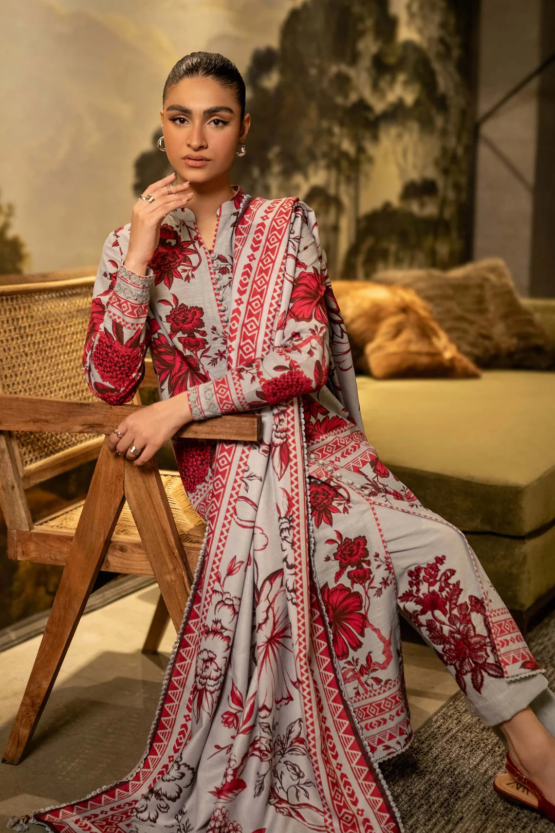 MARIA.B M.BASICS Printed Khaddar Suit | 503-A