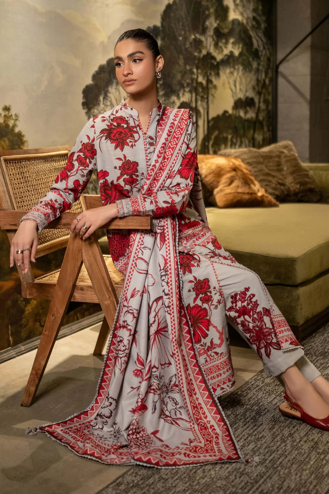 MARIA.B M.BASICS Printed Khaddar Suit | 503-A