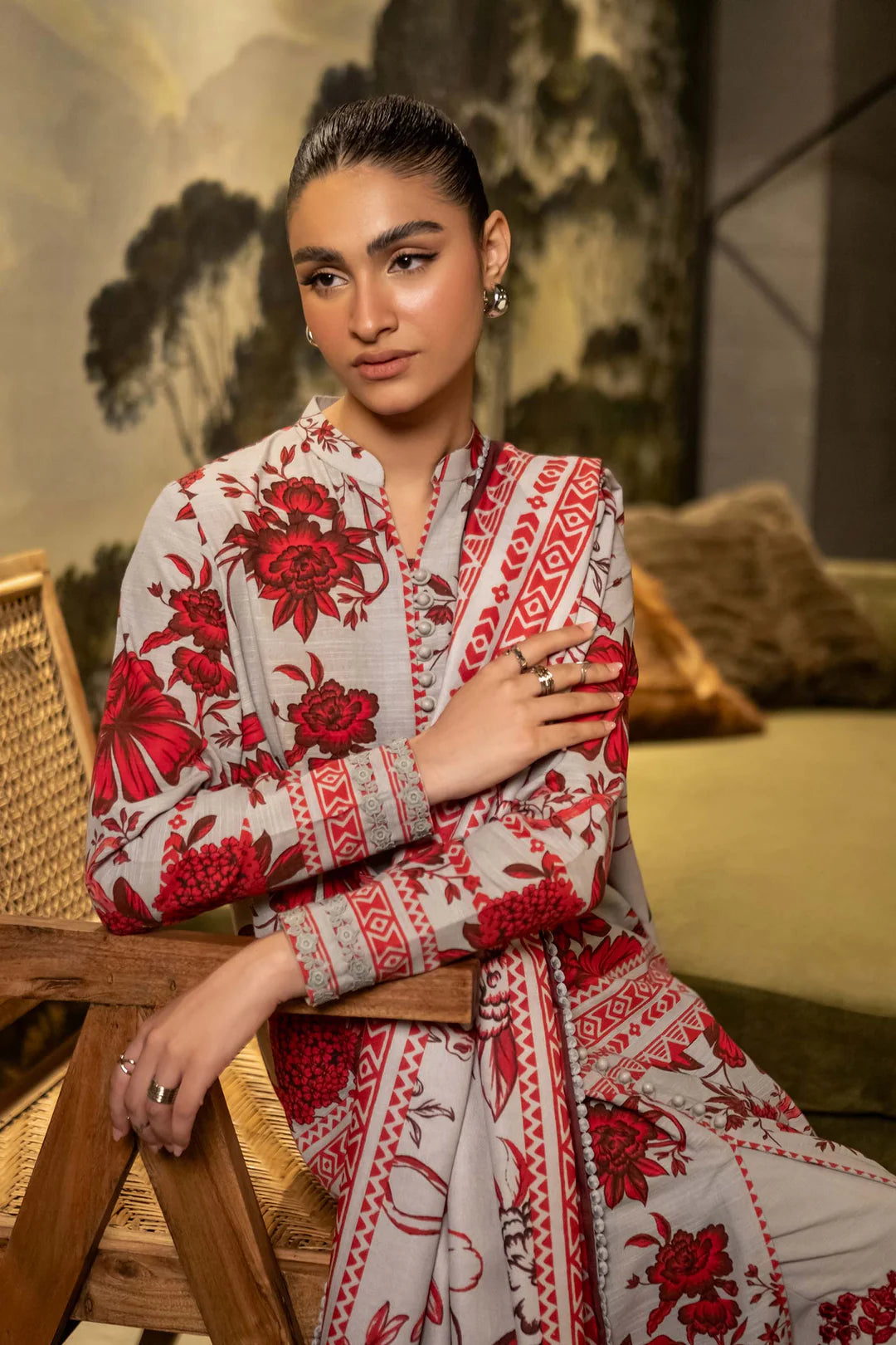 MARIA.B M.BASICS Printed Khaddar Suit | 503-A