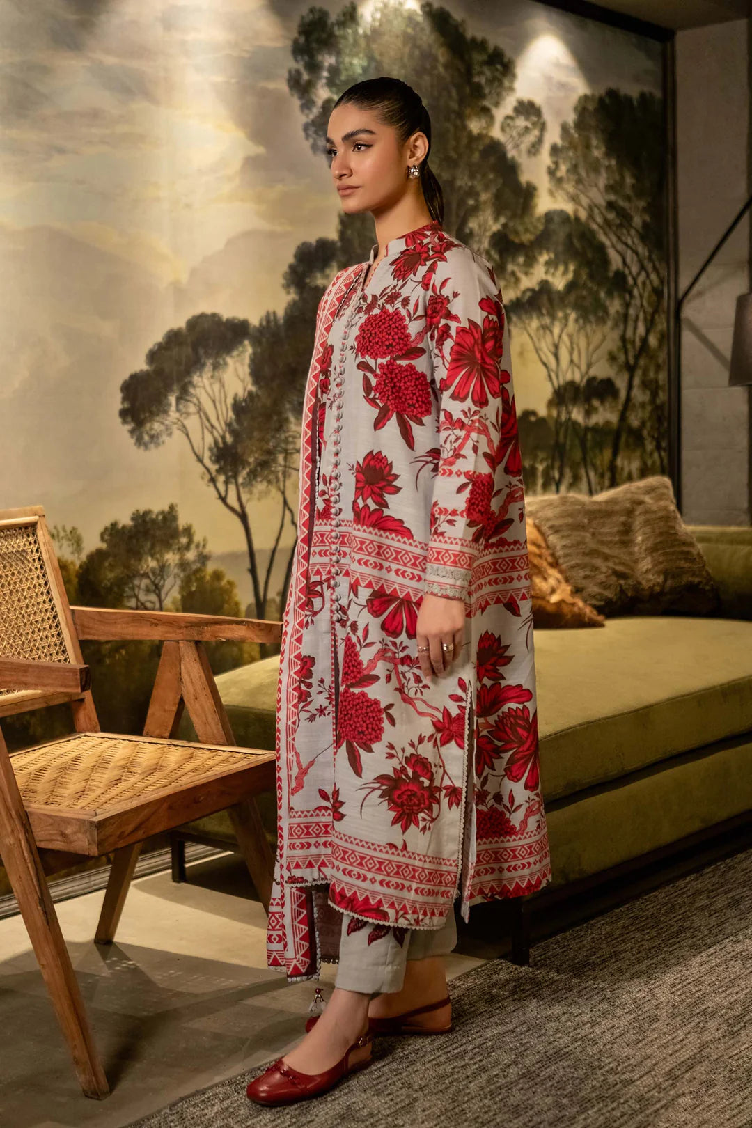 MARIA.B M.BASICS Printed Khaddar Suit | 503-A